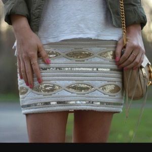 Sequin stretch skirt